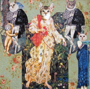 Animal Painting - gato Renacimiento gracioso humor mascotas